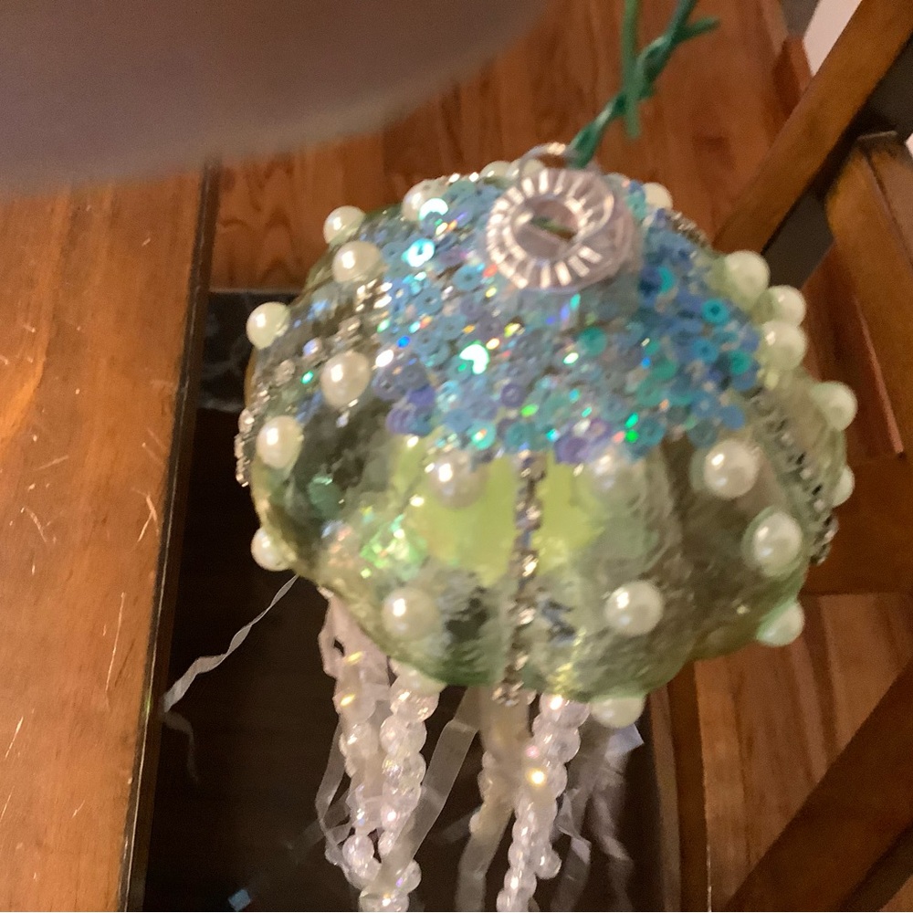 Iridescent Beaded Jellyfish Decor - Picture 2 of 7